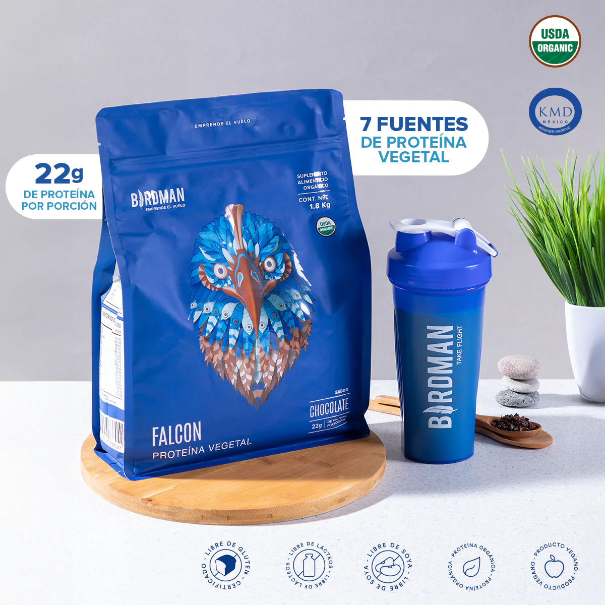 Birdman Falcon Protein Chocolate 1.8 kg - 60 Servicios pack | ¡PROMO! Envío Gratis |