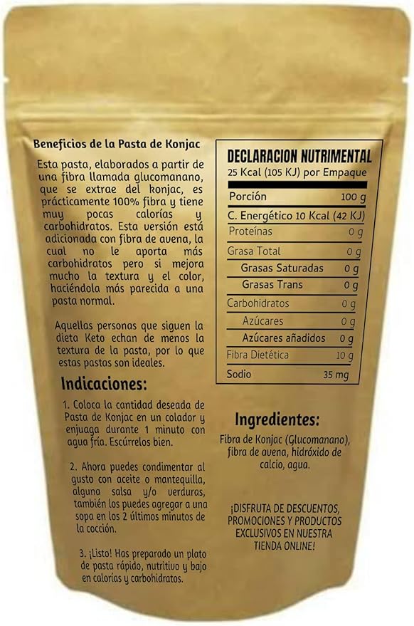 FETUCCINIS KETO DE KONJAC Y FIBRA SHIRATAKI SIN GLUTEN