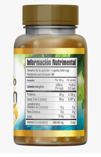 ACEITE DE HÍGADO DE TIBURÓN 90 perlas de 450 mg C/U