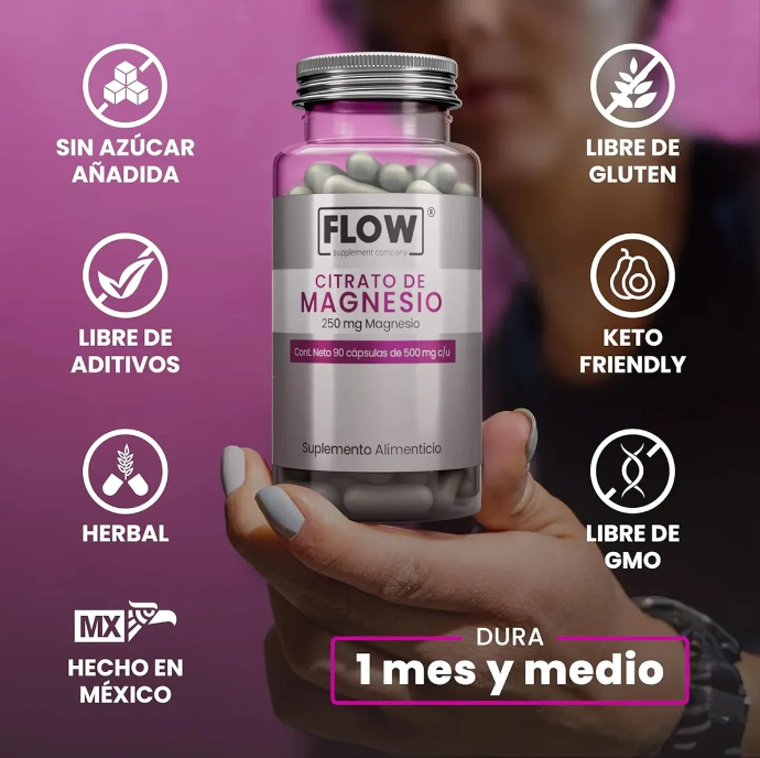Flow - Citrato De Magnesio - 90 Capsulas - Sin sabor