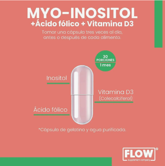 Myo Inositol Vitamina D3 90 Cápsulas 500 Mg Flow