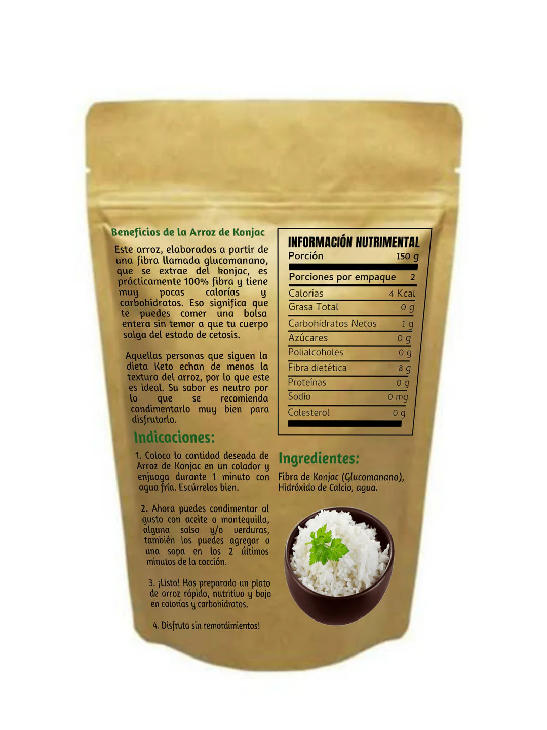 ARROZ KETO DE KONJAC SHIRATAKI