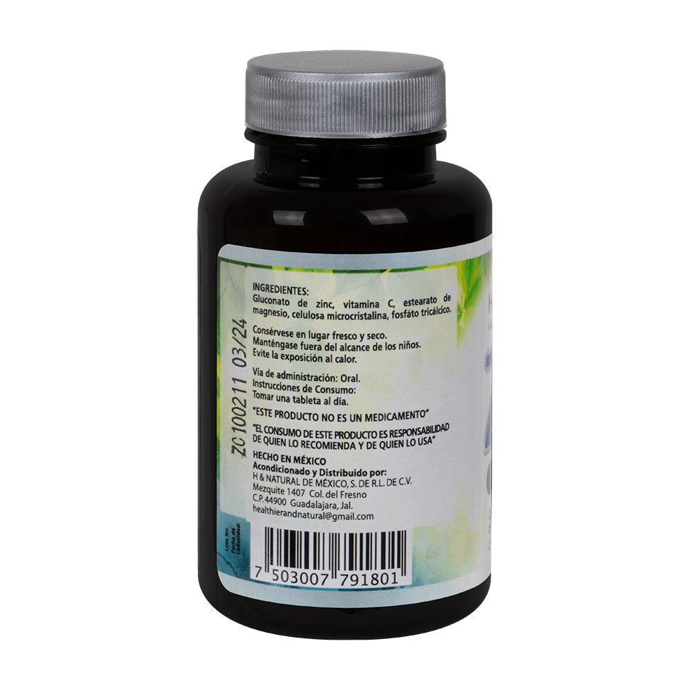 ZINC + Vitamina 100 tabletas