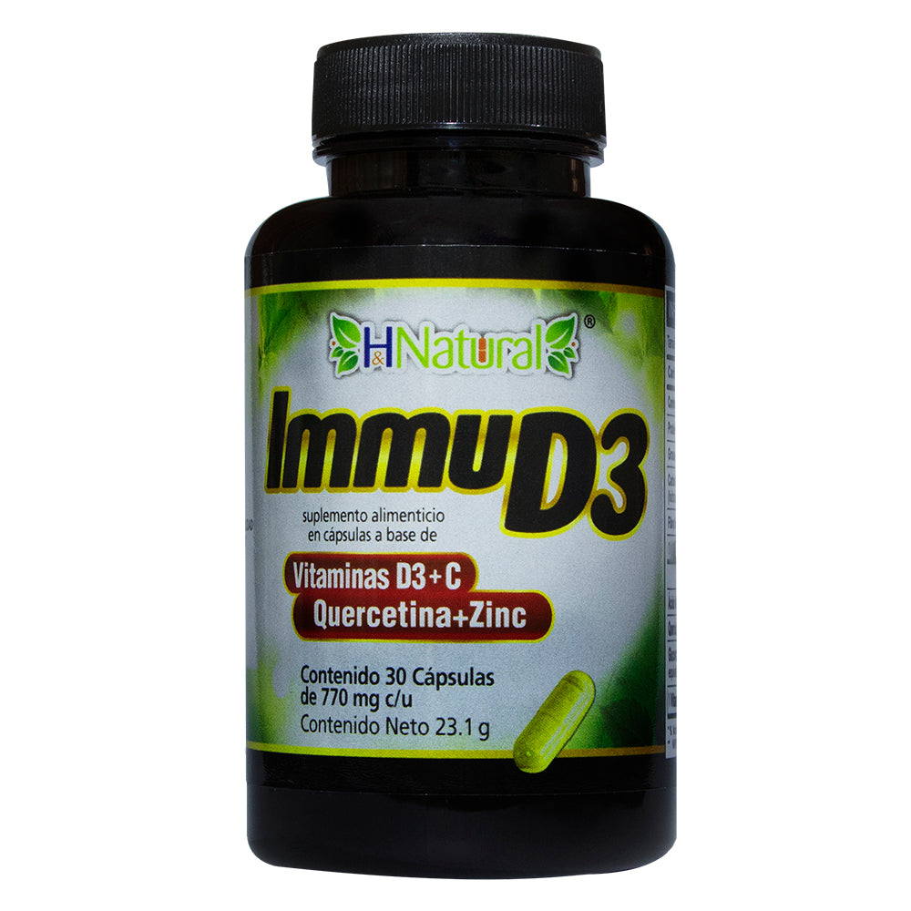 INMUD3 Vitamina D3+C, Quercetina +Zinc 30 Cápsulas