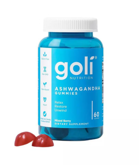 Goli- Gomitas azules Ashwa veganas Ksm-66 sabor berry- 60 gummies