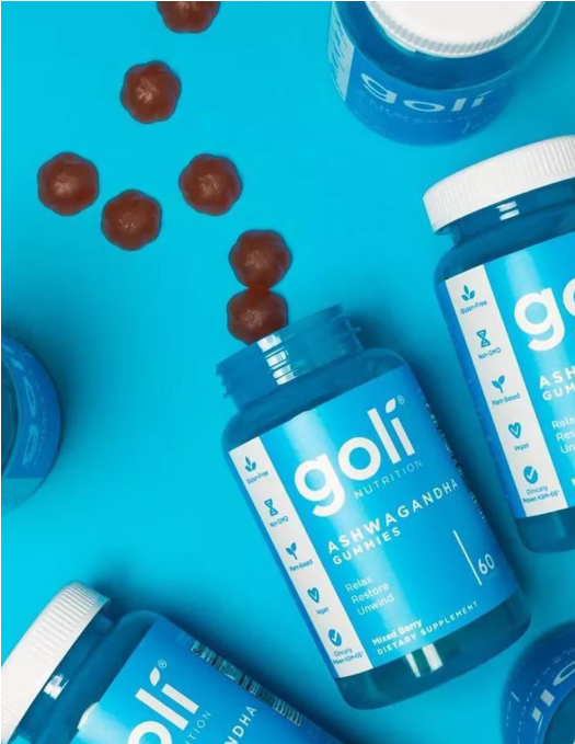 Goli- Gomitas azules Ashwa veganas Ksm-66 sabor berry- 60 gummies