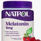 Natrol Melatonina 5 mg – 90 gomitas sabor fresa, sin gluten ni OMG, sin gelatina ni colorantes artificiales, fórmula vegetariana y sin fármacos