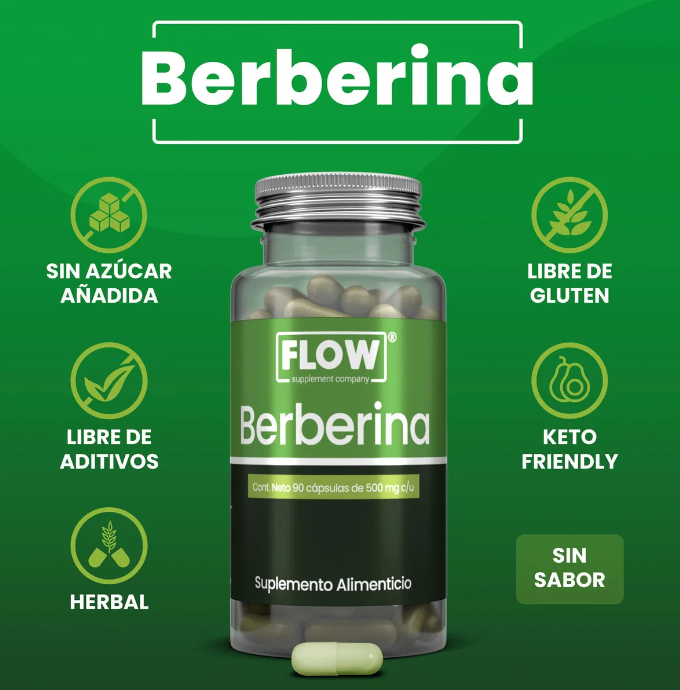 Berberina 90 Cápsulas De 500 Mg Flow 90 caps