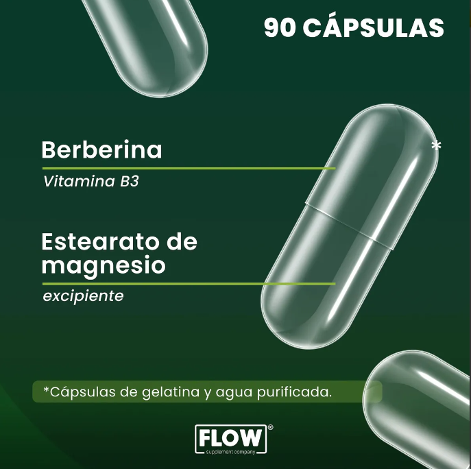 Berberina 90 Cápsulas De 500 Mg Flow 90 caps