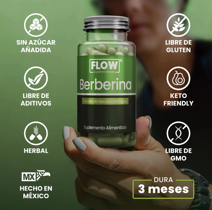 Berberina 90 Cápsulas De 500 Mg Flow 90 caps