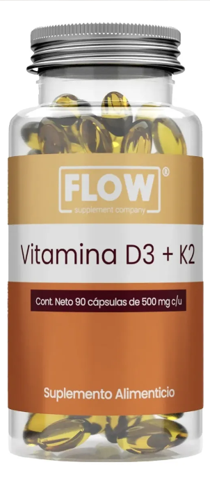 VITAMINA D3 + VITAMINA K2 + ACEITE DE OLIVA + EXTRACTO DE BAYA DE SAUCO / 90 CÁPSULAS DE 500 MG C/U