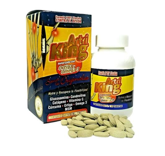 Artri King Ortiga Omega 3 Calcio Glucosamina 100 Tabletas 3 pzas envío Gratis