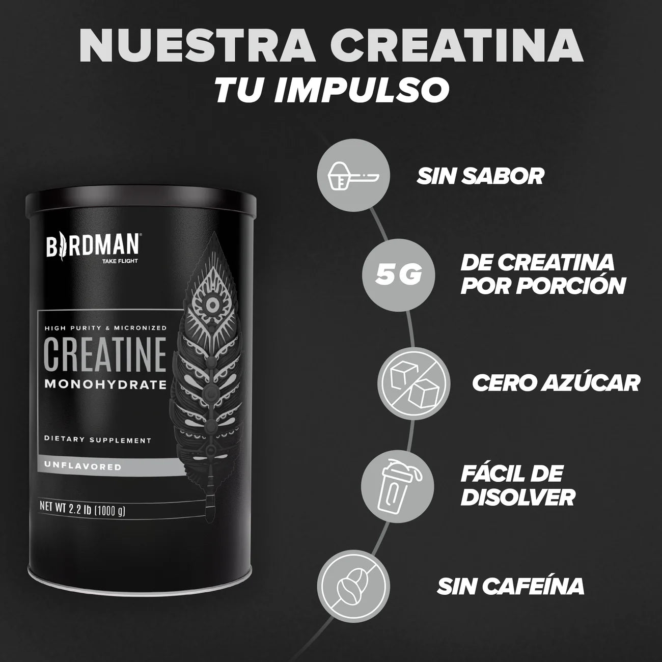 Birdman Creatina Monohidratada 450 g - 90 Servicios